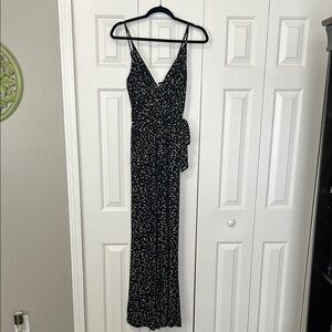 Kaileigh Black & Cream Pattern Jumpsuit